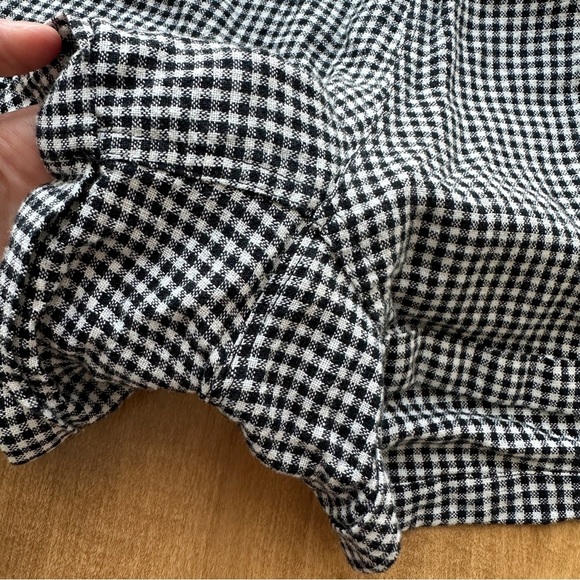 United By Blue Linen Pull-On Short and Cropped Tank Set, Black/White Gingham, L - Picture 13 of 16